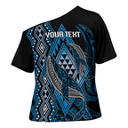 Aotearoa Iwi Ngati Porou Personalised Cross Shoulder Shirt NZ Maori Humpback Whale Taniko Motifs