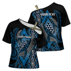 Aotearoa Iwi Ngati Porou Personalised Cross Shoulder Shirt NZ Maori Humpback Whale Taniko Motifs