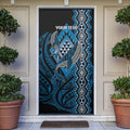 Aotearoa Iwi Ngati Porou Personalised Door Cover NZ Maori Humpback Whale Taniko Motifs
