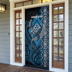 Aotearoa Iwi Ngati Porou Personalised Door Cover NZ Maori Humpback Whale Taniko Motifs