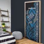 Aotearoa Iwi Ngati Porou Personalised Door Cover NZ Maori Humpback Whale Taniko Motifs