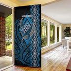 Aotearoa Iwi Ngati Porou Personalised Door Cover NZ Maori Humpback Whale Taniko Motifs