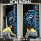 Aotearoa Iwi Ngati Porou Personalised Door Cover NZ Maori Humpback Whale Taniko Motifs