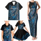 Aotearoa Iwi Ngati Porou Personalised Family Matching Tank Maxi Dress and Hawaiian Shirt NZ Maori Humpback Whale Taniko Motifs
