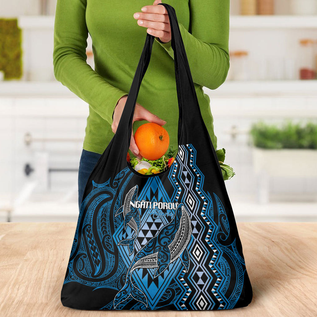Aotearoa Iwi Ngati Porou Grocery Bag NZ Maori Humpback Whale Taniko Motifs