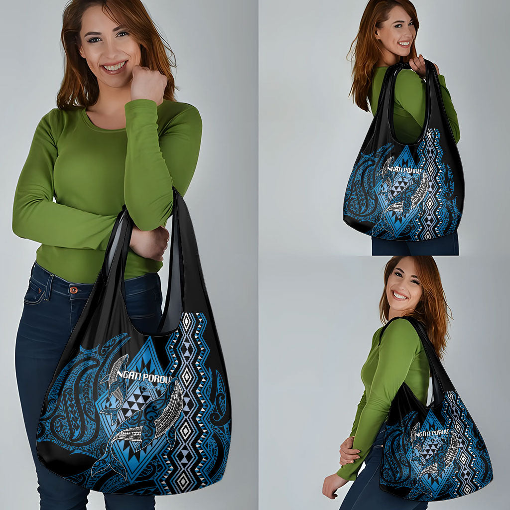 Aotearoa Iwi Ngati Porou Grocery Bag NZ Maori Humpback Whale Taniko Motifs