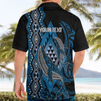 Aotearoa Iwi Ngati Porou Personalised Hawaiian Shirt NZ Maori Humpback Whale Taniko Motifs