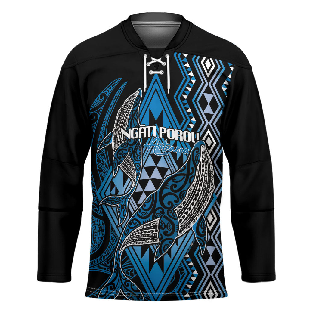 Aotearoa Iwi Ngati Porou Personalised Hockey Jersey NZ Maori Humpback Whale Taniko Motifs