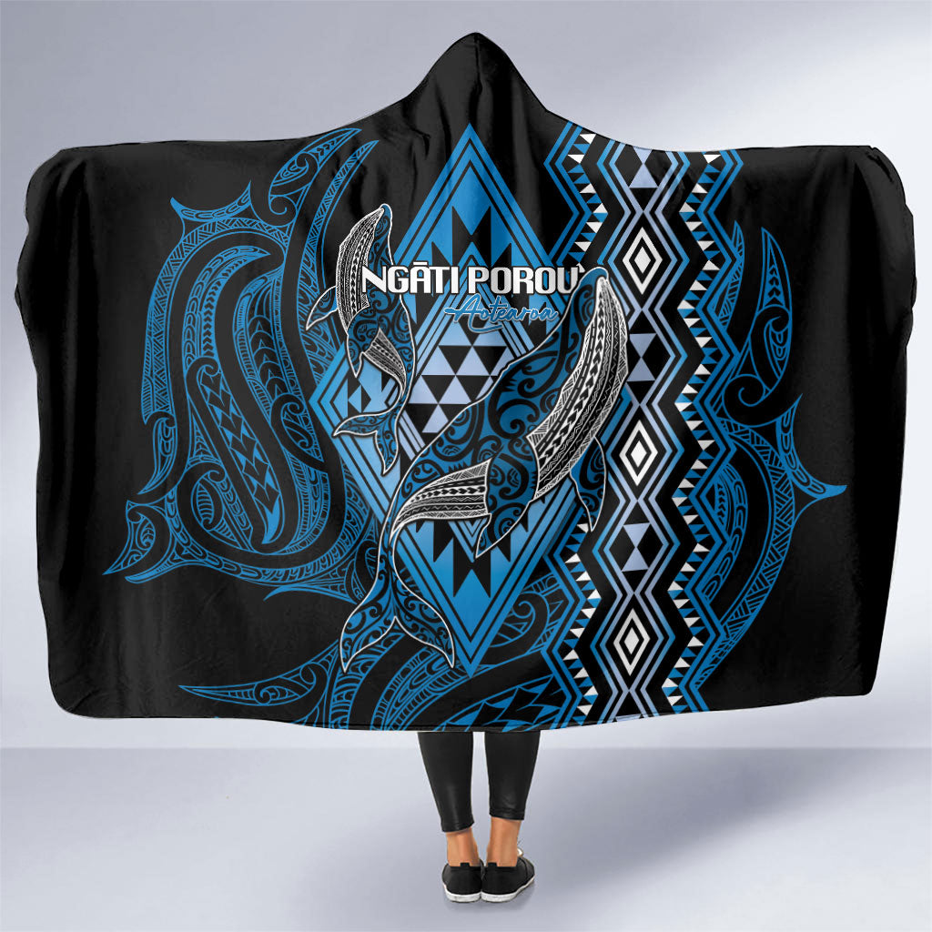 Aotearoa Iwi Ngati Porou Hooded Blanket NZ Maori Humpback Whale Taniko Motifs