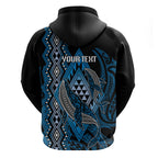 Aotearoa Iwi Ngati Porou Personalised Hoodie NZ Maori Humpback Whale Taniko Motifs