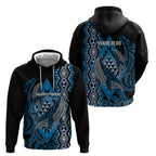 Aotearoa Iwi Ngati Porou Personalised Hoodie NZ Maori Humpback Whale Taniko Motifs