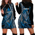 Aotearoa Iwi Ngati Porou Personalised Hoodie Dress NZ Maori Humpback Whale Taniko Motifs