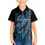 Aotearoa Iwi Ngati Porou Personalised Kid Hawaiian Shirt NZ Maori Humpback Whale Taniko Motifs