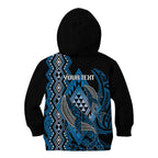 Aotearoa Iwi Ngati Porou Personalised Kid Hoodie NZ Maori Humpback Whale Taniko Motifs