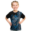 Aotearoa Iwi Ngati Porou Personalised Kid T Shirt NZ Maori Humpback Whale Taniko Motifs