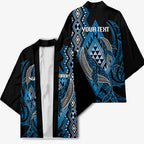 Aotearoa Iwi Ngati Porou Personalised Kimono NZ Maori Humpback Whale Taniko Motifs