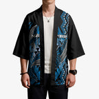 Aotearoa Iwi Ngati Porou Personalised Kimono NZ Maori Humpback Whale Taniko Motifs