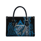 Aotearoa Iwi Ngati Porou Leather Bag NZ Maori Humpback Whale Taniko Motifs