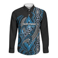 Aotearoa Iwi Ngati Porou Personalised Long Sleeve Button Shirt NZ Maori Humpback Whale Taniko Motifs