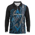 Aotearoa Iwi Ngati Porou Personalised Long Sleeve Polo Shirt NZ Maori Humpback Whale Taniko Motifs