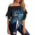 Aotearoa Iwi Ngati Porou Personalised Off Shoulder Wrap Waist Top NZ Maori Humpback Whale Taniko Motifs