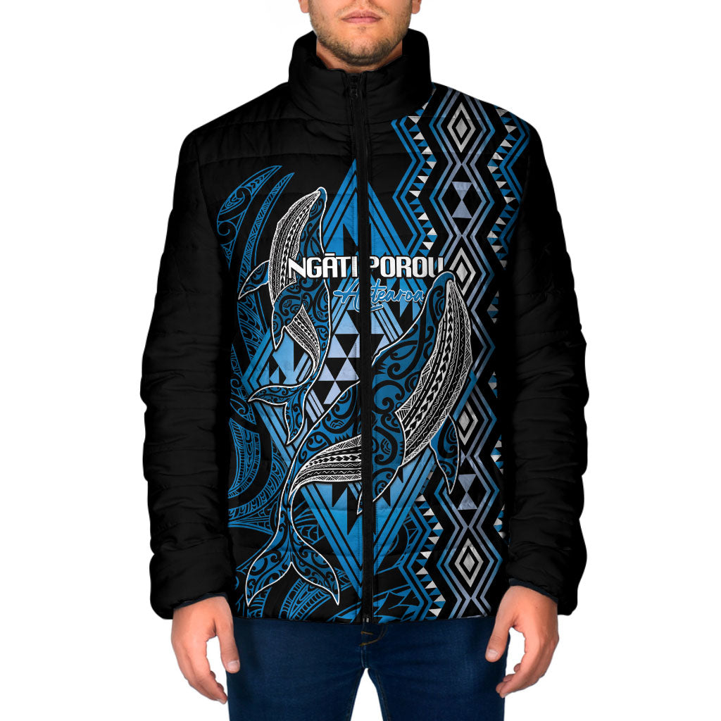 Aotearoa Iwi Ngati Porou Personalised Padded Jacket NZ Maori Humpback Whale Taniko Motifs