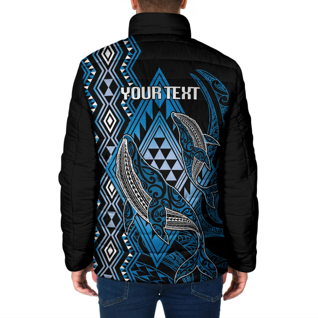 Aotearoa Iwi Ngati Porou Personalised Padded Jacket NZ Maori Humpback Whale Taniko Motifs