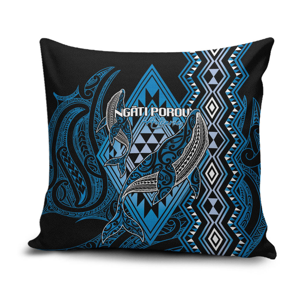 Aotearoa Iwi Ngati Porou Pillow Cover NZ Maori Humpback Whale Taniko Motifs