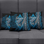 Aotearoa Iwi Ngati Porou Pillow Cover NZ Maori Humpback Whale Taniko Motifs