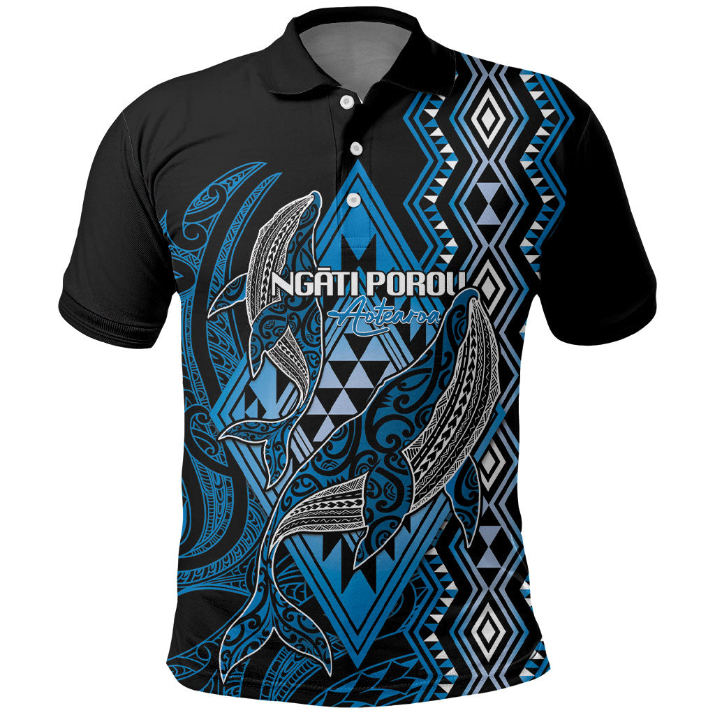 Aotearoa Iwi Ngati Porou Personalised Polo Shirt NZ Maori Humpback Whale Taniko Motifs