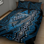 Aotearoa Iwi Ngati Porou Quilt Bed Set NZ Maori Humpback Whale Taniko Motifs