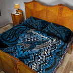 Aotearoa Iwi Ngati Porou Quilt Bed Set NZ Maori Humpback Whale Taniko Motifs