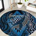 Aotearoa Iwi Ngati Porou Round Carpet NZ Maori Humpback Whale Taniko Motifs