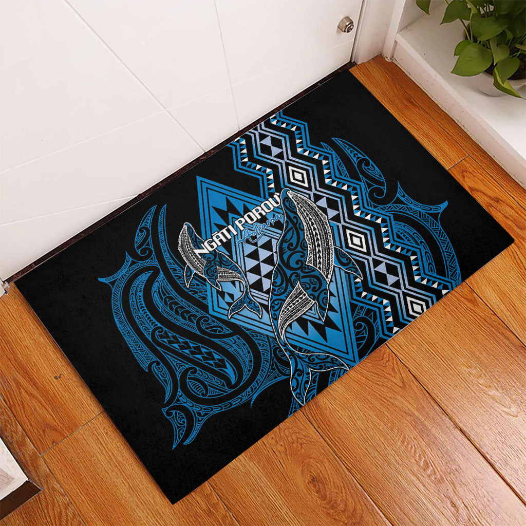 Aotearoa Iwi Ngati Porou Rubber Doormat NZ Maori Humpback Whale Taniko Motifs