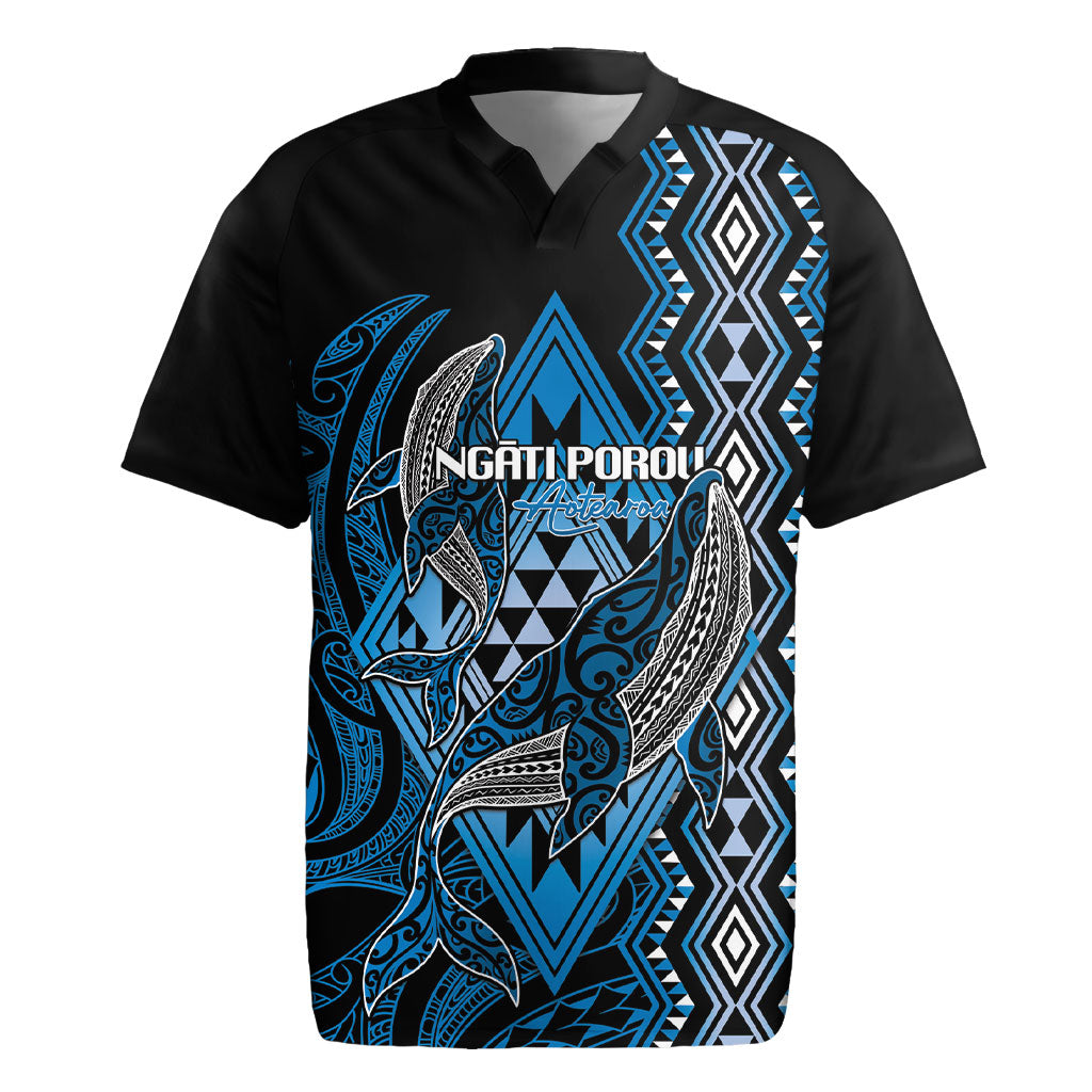 Aotearoa Iwi Ngati Porou Personalised Rugby Jersey NZ Maori Humpback Whale Taniko Motifs