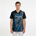 Aotearoa Iwi Ngati Porou Personalised Scrub Top NZ Maori Humpback Whale Taniko Motifs