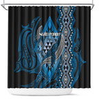 Aotearoa Iwi Ngati Porou Shower Curtain NZ Maori Humpback Whale Taniko Motifs