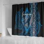 Aotearoa Iwi Ngati Porou Shower Curtain NZ Maori Humpback Whale Taniko Motifs