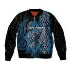 Aotearoa Iwi Ngati Porou Personalised Sleeve Zip Bomber Jacket NZ Maori Humpback Whale Taniko Motifs