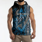 Aotearoa Iwi Ngati Porou Personalised Sleeveless Hoodie NZ Maori Humpback Whale Taniko Motifs