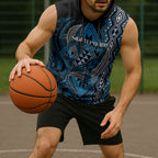 Aotearoa Iwi Ngati Porou Personalised Sleeveless Hoodie NZ Maori Humpback Whale Taniko Motifs