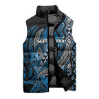 Aotearoa Iwi Ngati Porou Personalised Sleeveless Puffer Jacket NZ Maori Humpback Whale Taniko Motifs