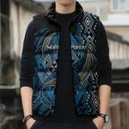 Aotearoa Iwi Ngati Porou Personalised Sleeveless Puffer Jacket NZ Maori Humpback Whale Taniko Motifs