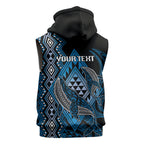 Aotearoa Iwi Ngati Porou Personalised Sleeveless Zip Hoodie NZ Maori Humpback Whale Taniko Motifs