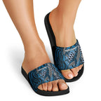Aotearoa Iwi Ngati Porou Slide Sandals NZ Maori Humpback Whale Taniko Motifs