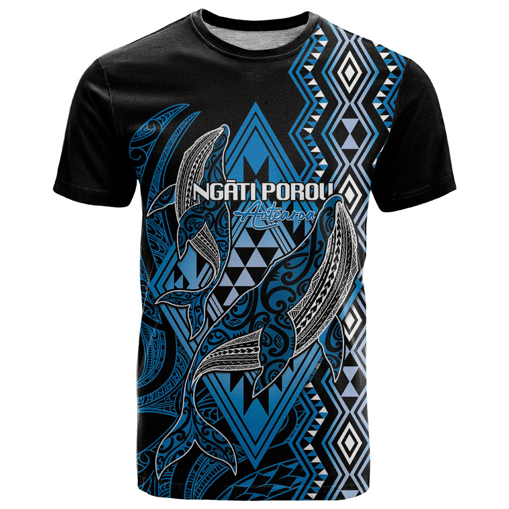 Aotearoa Iwi Ngati Porou Personalised T Shirt NZ Maori Humpback Whale Taniko Motifs