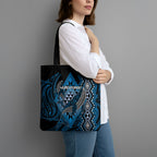 Aotearoa Iwi Ngati Porou Tote Bag NZ Maori Humpback Whale Taniko Motifs