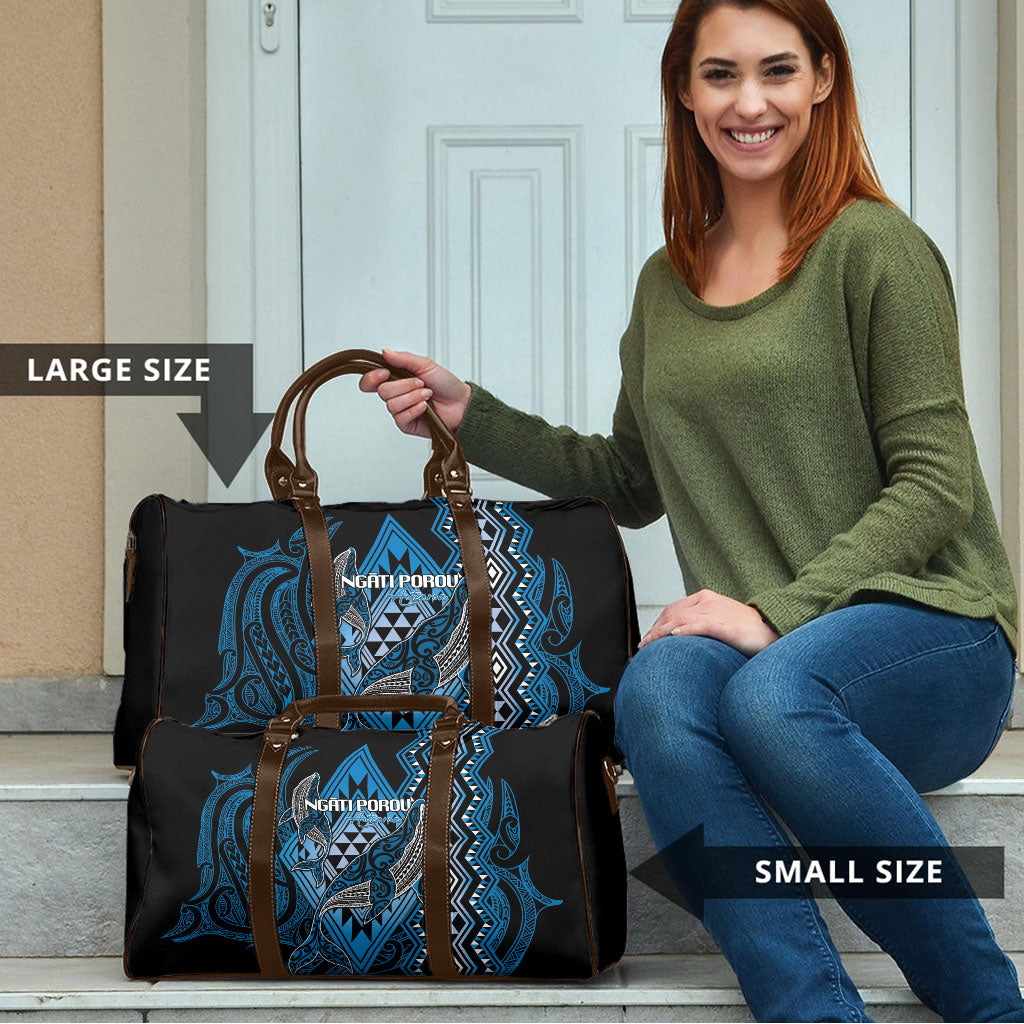 Aotearoa Iwi Ngati Porou Travel Bag NZ Maori Humpback Whale Taniko Motifs