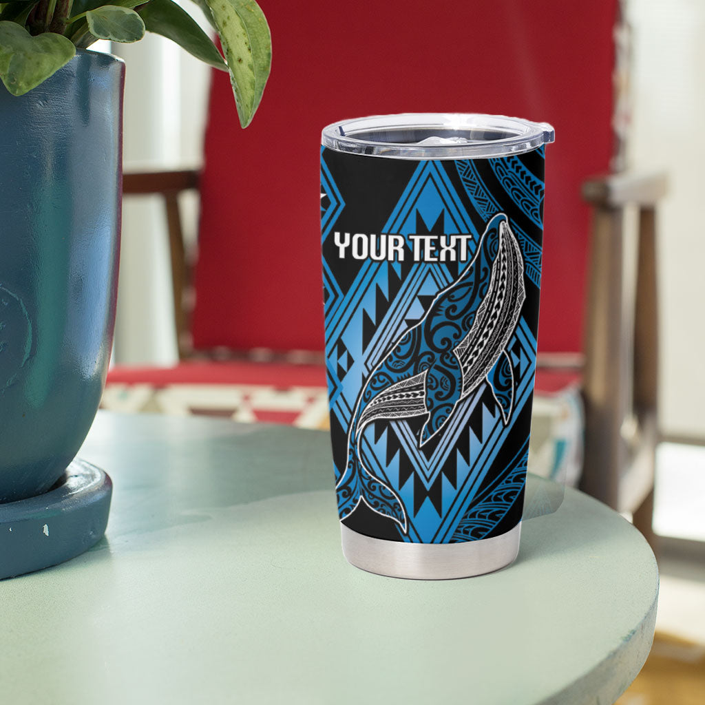 Aotearoa Iwi Ngati Porou Personalised Tumbler Cup NZ Maori Humpback Whale Taniko Motifs