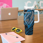 Aotearoa Iwi Ngati Porou Personalised Tumbler With Handle NZ Maori Humpback Whale Taniko Motifs